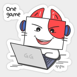 The devil cat is playing a game - aknyangi, cat miaw lovers Sticker